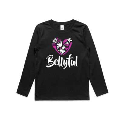 Kids Youth Long Sleeved Tee - Black Thumbnail